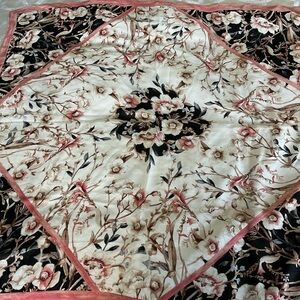 Light pink and black floral scarf